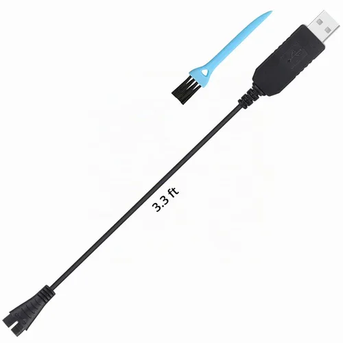Vista 6 de Cargador de repuesto para afeitadora Panasonic ER-GB42-K, cable de carga para recortadora de barba, con cepillo de limpieza