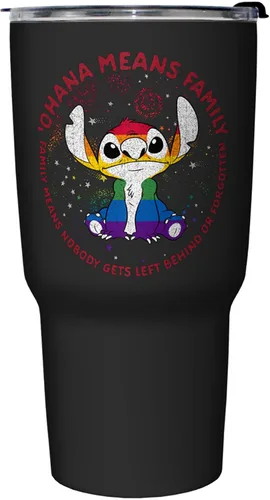 Vista 3 de Disney Ohana Pride - Taza de viaje aislada de acero inoxidable, 27 onzas, multicolor