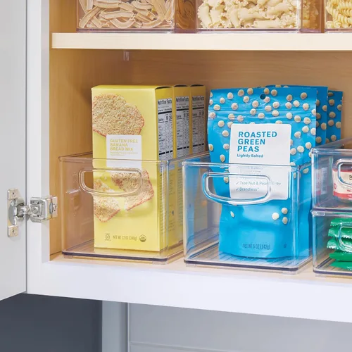 Vista 3 de iDesign - Contenedor apilable de plástico transparente, organizadores de cocina y almacenamiento para refrigerador y despensa