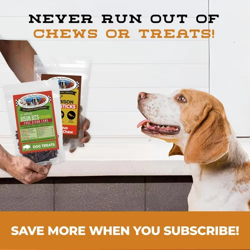 Vista 5 de Boulder Dog Food Company Masticables de bisonte, 4 pulgadas (7 onzas) – Palitos masticables hechos en Estados Unidos, masticables sin ocultos
