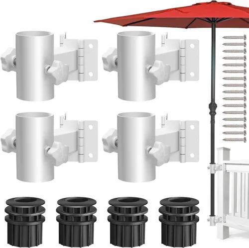 Vista 7 de Soporte de acero inoxidable para sombrilla de patio, resistente (se adapta a sombrillas de hasta 2 pulgadas), base de sombrilla de patio, se puede