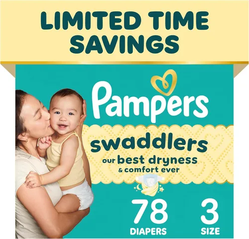 Vista 33 de Pampers Swaddlers - Pañales desechables muy suaves para bebé talla 8, 38