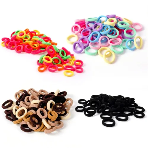 500 ligas para el cabello de bebé y niña, bandas elásticas para el cabello para niñas, 23 colores de algodón de caramelo, accesorios para el cabello