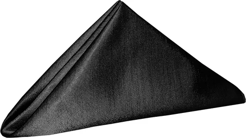 Vista 2 de Ultimate Textile -10 docenas - Reversible Shantung Satin - Majestic - Servilletas de tela de 20 x 20 pulgadas, color negro