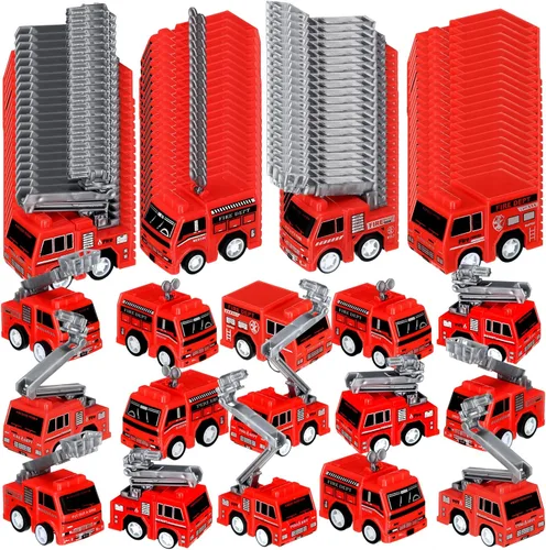 48 juguetes de camión de bomberos a granel, juguetes de camión de bomberos de plástico, camión de bomberos y recuerdos de fiesta de bomberos,
