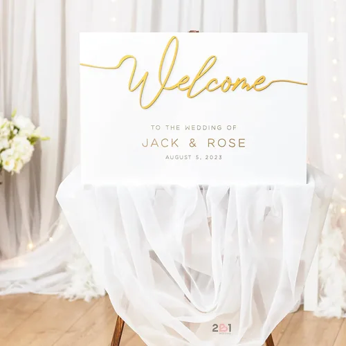 Vista 9 de Personalized Wedding Welcome Sign - 3D Wooden Welcome Sign Rustic Wedding Decor - Custom Wedding Signs for Ceremony and Reception - Bridal Shower