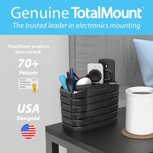 Vista 5 de TotalMount Remote Control Holder – Premium Quality and Extra Stable to Place Near Your TV, Bed, or Table (Medium – Fits Three Remotes, Premium Black)