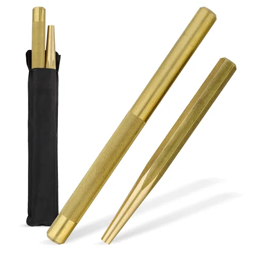 ABN Juego de punzones de latón – Juego de 2 perforadores de latón – Punzones de cincel que no se dañan de mecánico para vehículos