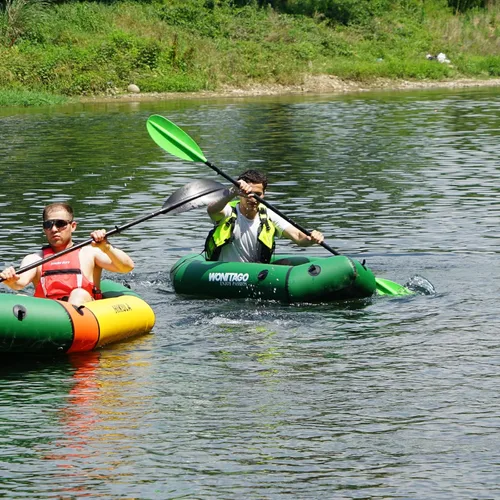 Vista 7 de Packraft - Kayak inflable de viaje de TPU con asiento suave y ligero, para rafting de agua plana/deriva de bicicletas/bote de agua litewater, 1