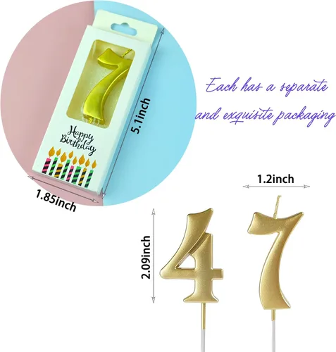 Vista 2 de 10 velas numéricas para cumpleaños, velas digitales para pasteles de postres de horneado, decoración romántica para fiesta, números del 0 al 9