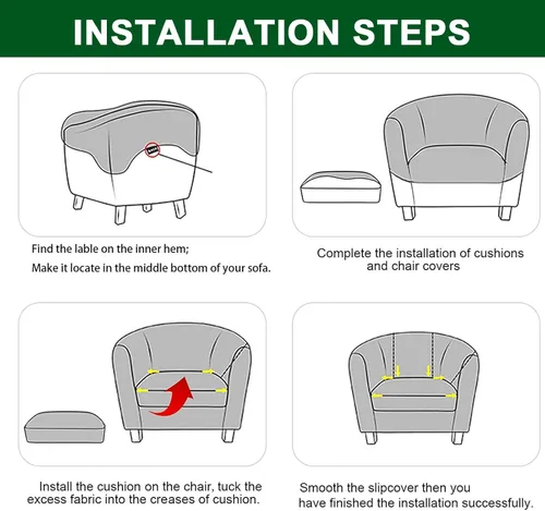 Vista 8 de CRFATOP Funda estampada para silla de bañera, 2 piezas, fundas para sillón de club, fundas de poliéster elásticas para sillas de barril redondo