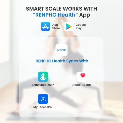 Vista 6 de RENPHO Smart Scale for Body Weight, Type-C Rechargeable Digital Bathroom Scale, Electronic 13 Body Composition Monitor with Smartphone App, 400 lbs