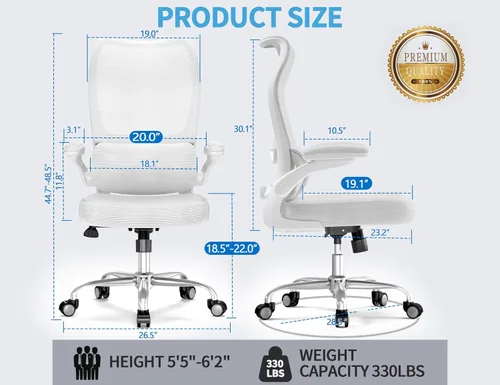 Vista 2 de TRALT Silla de Oficina Ergonómica - Silla de Escritorio con Respaldo Alto Ondulado Soporte Lumbar Ajustable Silla de Computadora - Sillas Gaming