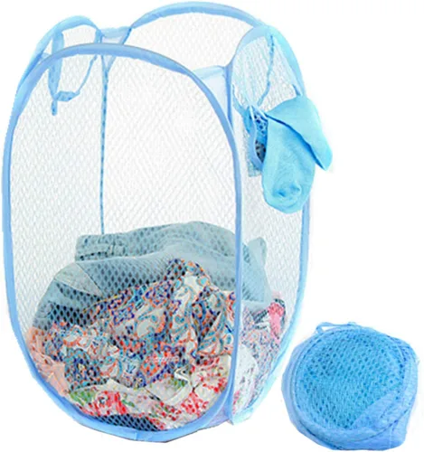 Vista 11 de DurReus Cesta de almacenamiento rectangular pequeña de malla plegable para ropa de bebé, organizador de armario, cubos de basura para habitación