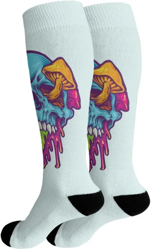 Vista 2 de devor Dress Socks Women Dress for Women's Socks Crew Length Sock Cute Psychedelic Skull Magic Mushroom Sock
