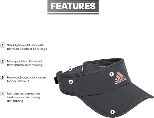 Vista 2 de adidas Women's Superlite 2 Athletic Sport Performance Adjustable Fit Visor