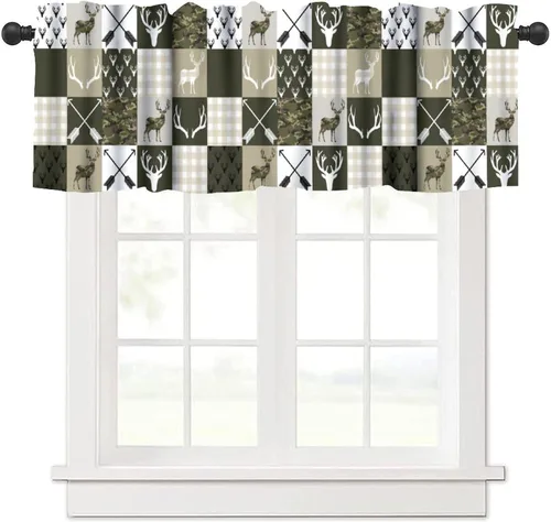 Vista 37 de Cenefa azteca navajo del suroeste, diseño geométrico abstracto étnico para ventana, cenefa con bolsillo para barra, 54 x 18 pulgadas