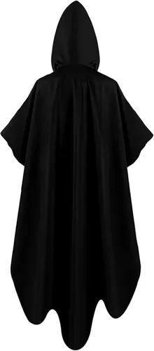 Vista 3 de Ruziyoog Bata medieval con capucha vintage para mujer, bata de longitud completa con capucha para cosplay, Halloween, capa de bruja para usar al