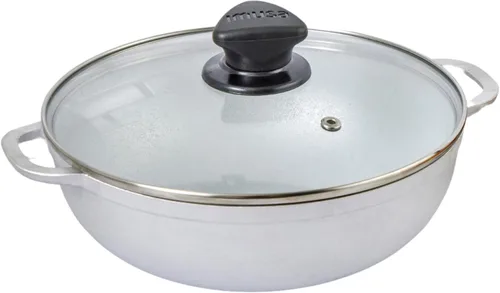 Vista 10 de IMUSA Caldero - Olla con tapa de cristal de 2 cuartos de galón, 7.9 in, aluminio fundido, perfecta para servir grupos pequeños, asas remachadas