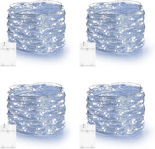 Vista 31 de Dazzle Bright - Guirnalda de luces de hadas de Halloween, 60 luces LED de 20 pies de alambre de cobre a batería y resistente al agua, decoraciones