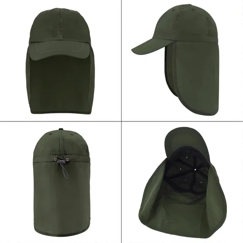 Vista 7 de EINSKEY Gorra de béisbol unisex con solapa para el cuello, impermeable, plegable, para golf, jardín, safari, senderismo, pesca, correr