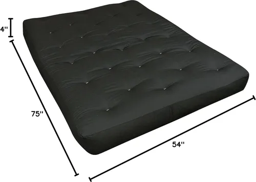 Vista 2 de Gold Bond Colchón futón de algodón de 4 pulgadas, conducto, matrimonial, negro