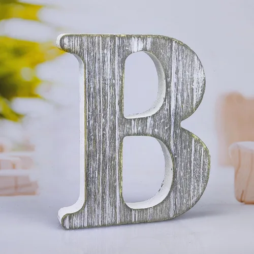 Vista 23 de Letras de madera rústica sin terminar de 6 pulgadas para decoración de pared, letras decorativas de pie en rodajas, decoración de tablero