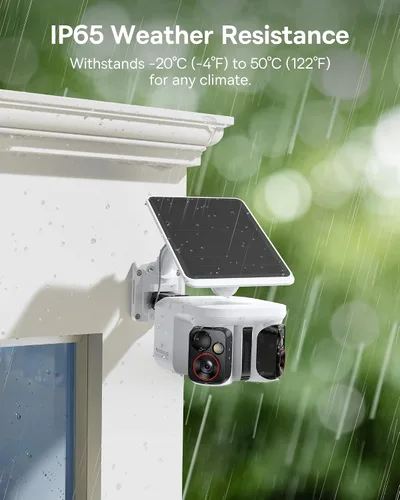 Vista 9 de Baseus X1 Pro 3K Cámara solar AI de doble lente inalámbrica para exteriores Blanco