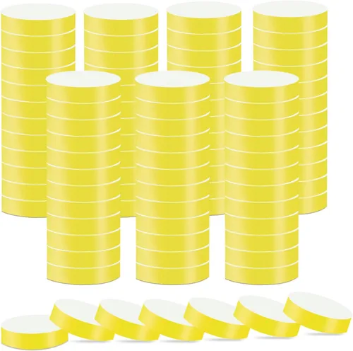 Vista 9 de Paquete de 1400 pulseras de papel para eventos, 7 colores impermeables de neón para fiestas, brazaletes de papel para identificación, muñequeras