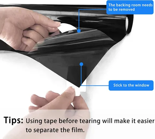 Vista 8 de ConCus-T Película de privacidad unidireccional para ventana con 4 herramientas gratuitas, control de calor y bloqueo UV, tinte de ventana