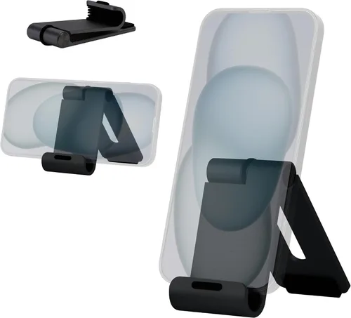 Rmour Soporte plegable para teléfono celular para escritorio, soporte de teléfono portátil de aluminio ajustable, compatible con iPhone 15, 14, 13