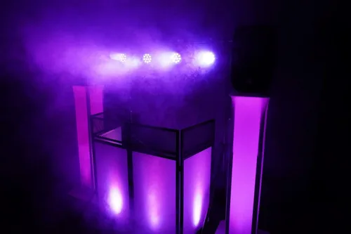 Vista 6 de Rockville RockPAR TRI LED RGB Compact Par Can Pro DJ DMX Wash Light+Remote Negro