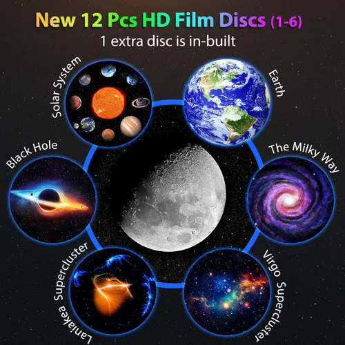 Vista 2 de Proyector de Galaxia para Dormitorio, Proyector de Estrellas 12 en 1, Luz Nocturna, Altavoz Bluetooth, Proyector de Planetario con 15 Efectos