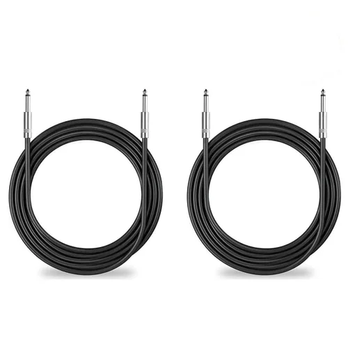 Paquete de 2 cables de altavoz de 6 pies 1/4 pulgadas a 1/4 pulgadas, cables de conexión verdaderos de 12 AWG, cable de altavoz de audio DJ/PA macho