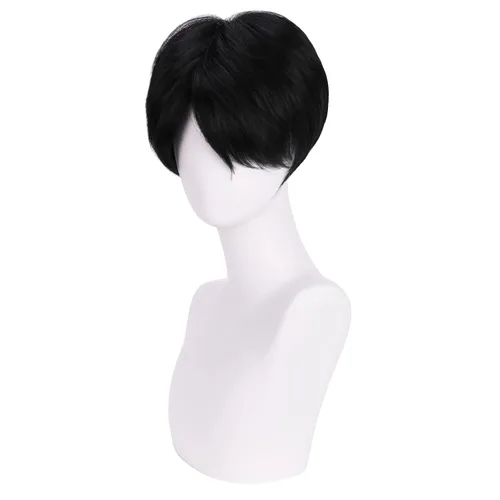 Vista 55 de Peluca trenzada negra con flequillo para niños, peluca larga y recta con 2 coletas, pelucas sintéticas para niñas, pelucas sintéticas con gorra