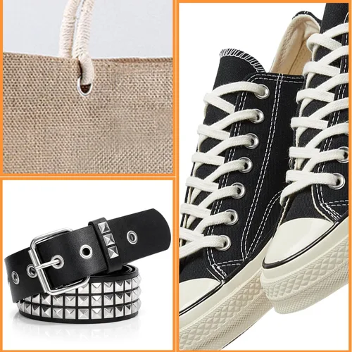 Vista 4 de Kit de ojales de metal para zapatos, ropa, bolsas de manualidades (4 colores, 160 piezas)