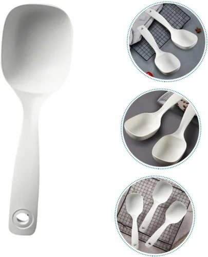 Vista 5 de VOSAREA Cuchara Accesorios para olla arrocera, cucharón de salsa de pizza, espátula de arroz antiadherente, utensilios de cocina, cucharón
