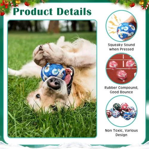 Vista 3 de Seenelling 36 pelotas de tenis chirriantes para perros de 2.5 pulgadas interactivas para perros pequeños, medianos y grandes, juguetes para masticar