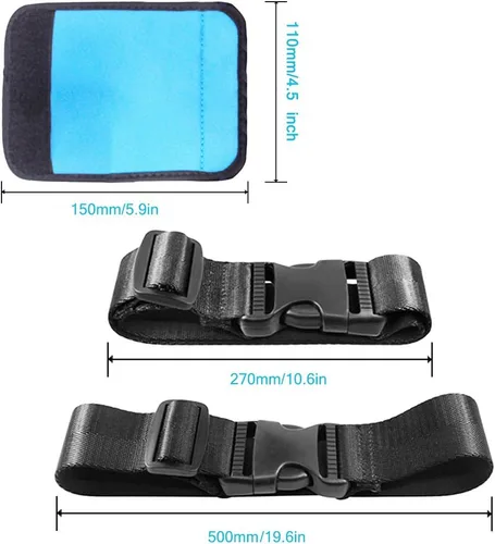 Vista 3 de SENHAI - Paquete de 5 agarraderas suaves y cómodas para asa de equipaje, con 2 correas de equipaje de viaje para añadir una bolsa, accesorios