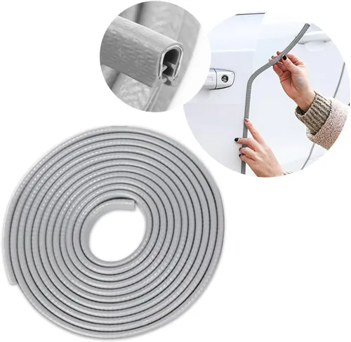 Vista 8 de XINLIYA Protectores universales de borde de puerta de automóvil, protector de sello de goma de 16 pies en forma de U para la mayoría de los Negro