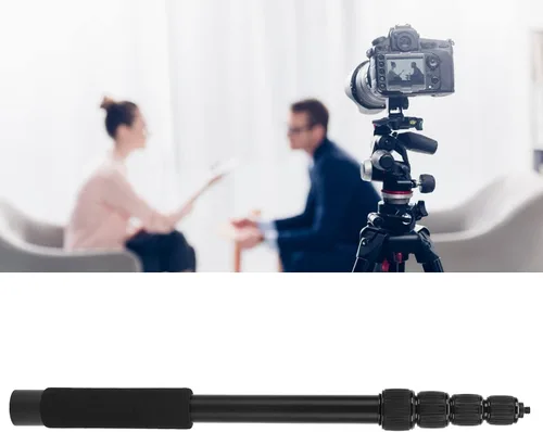 Vista 4 de Brazo de brazo de micrófono portátil, brazo de micrófono de aluminio extensible de 5 secciones con hilos de 1/4 pulgadas, empuñaduras de espuma