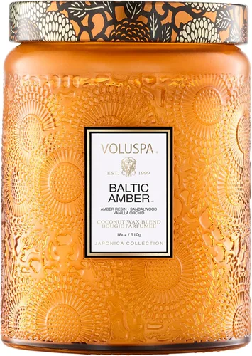 Vista 23 de Voluspa Latte de calabaza especiada, tarro de vela grande, 18 onzas, 100 horas de tiempo de combustión, mechas totalmente naturales y cera de coco