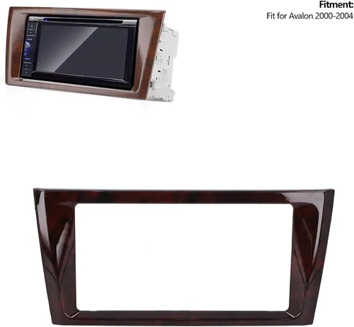 Vista 3 de Fydun Tablero de instalación doble DIN, ABS de caoba 2 DIN estéreo de audio Fascia Panel de fascia para coche para Avalon 2000-2004