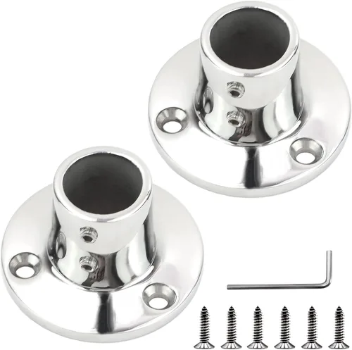 Vista 9 de Accesorios de riel para barcos de acero inoxidable 60/90 grados Hardware de barandilla de barco Base de pasamanos de grado marino para tubo de 7/8
