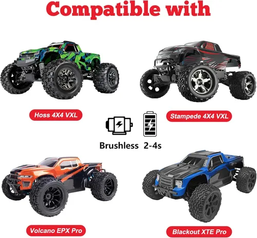 Vista 3 de Hobbypark Neumáticos y ruedas de camión monstruo RC pre-pegados para Arrma Granite Voltage MEGA 2WD 4X4 V3 3S BLX sin escobillas 1/10 Big Rock