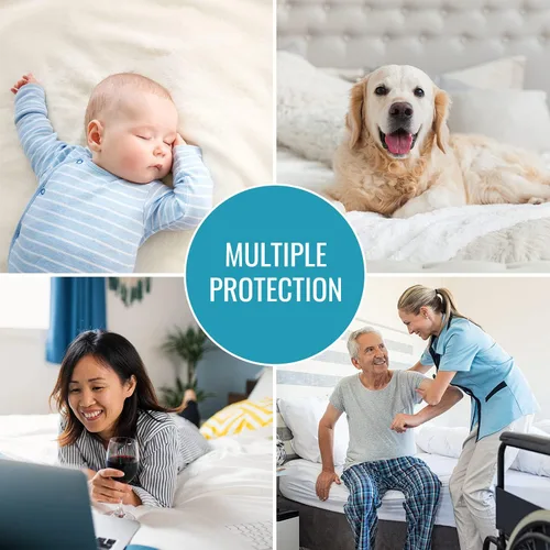 Vista 4 de DMI - Protector de colchón impermeable, almohadilla de colchón, funda impermeable para colchón, funda de cama y funda para cama, sábana ajustable