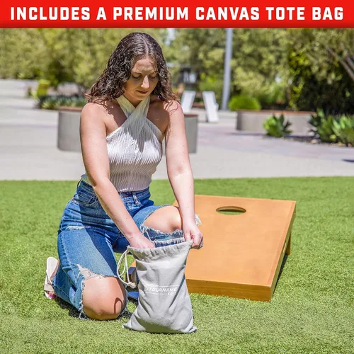 Vista 6 de GoSports Dual Sided Cornhole Bean Bags - Slide and Stop Regulation Tournament Bean Bags, Set of 8