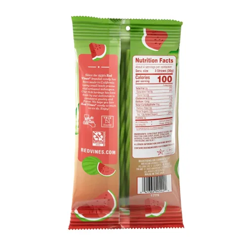 Vista 2 de Twisted Watermelon Vines, 12 bolsas colgantes de 4 onzas por Red Vines