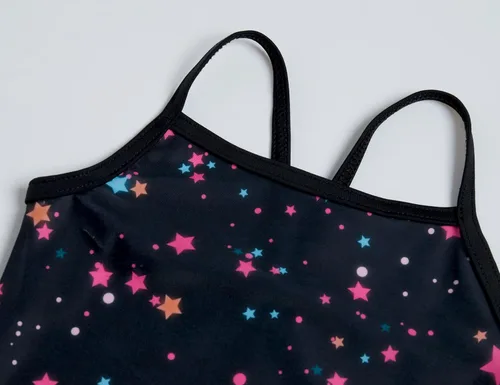 Vista 3 de TENVDA Trajes de baño de una pieza para niñas, traje de baño deportivo con cuello halter