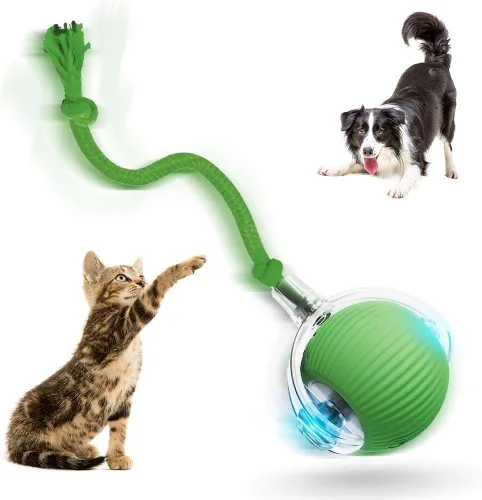 Vista 9 de Pelotas interactivas de juguete para gatos de interior, juguete automático inteligente de 360°, bolas eléctricas activadas por movimiento para Gris
